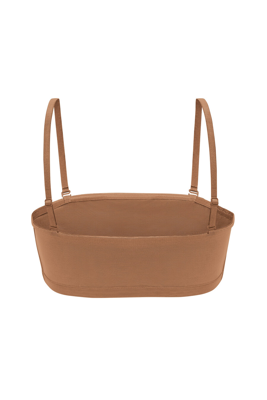 měkká síťovaná bandeau podprsenka v medové barvě
