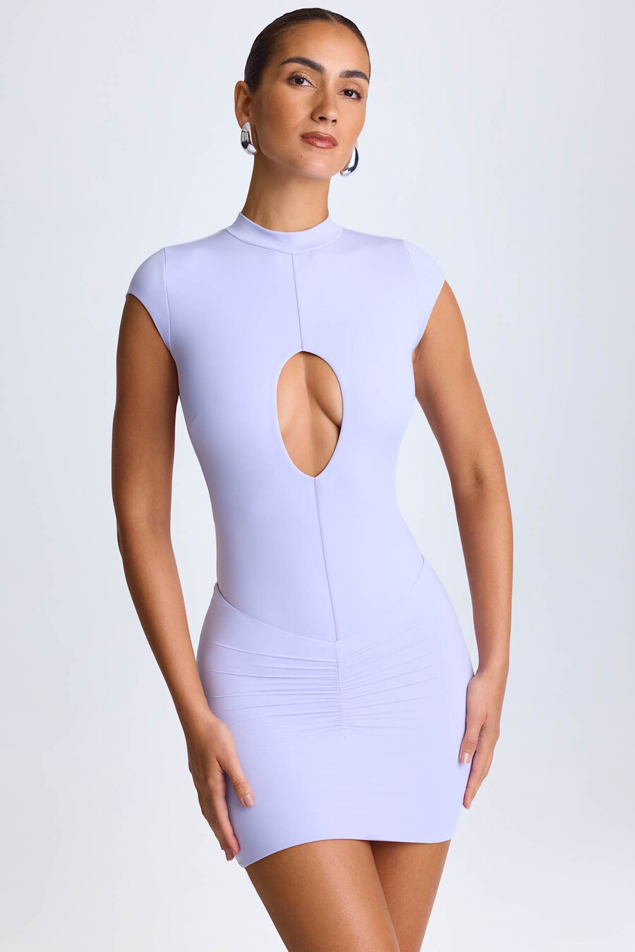 ruched minisukně v měkké lila
