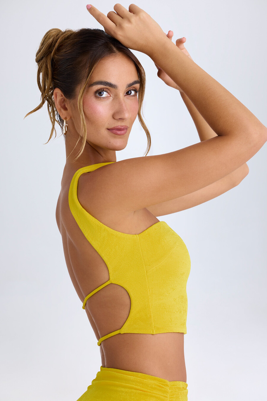 bandeau top s choker detailem v barvě buttercup
